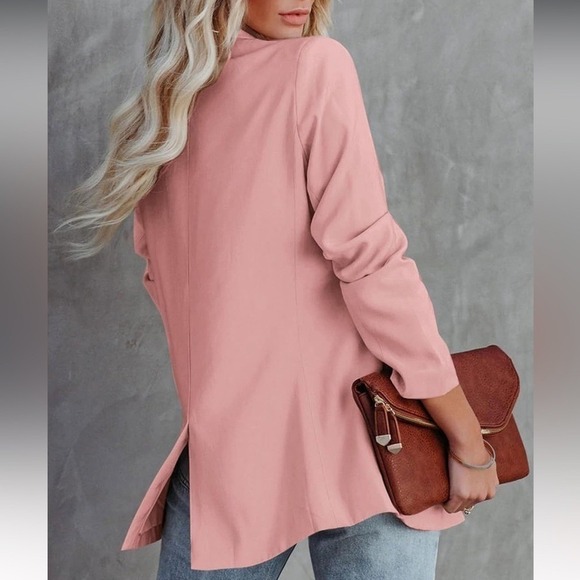 NWT Pretty Garden Pink Chic Tailored Business Blazer Jacket Women's Size Large - Picture 5 of 10